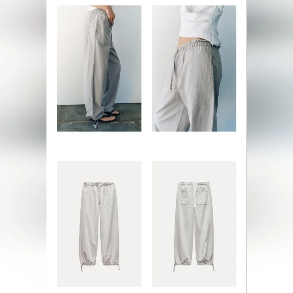 Zara ZW Collection Low Waist Relaxed fit Loose Jeans Pants Sz-XL